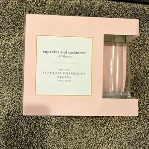 Cupcakes and Cashmere Stemless Champagne Glasses - New in Box